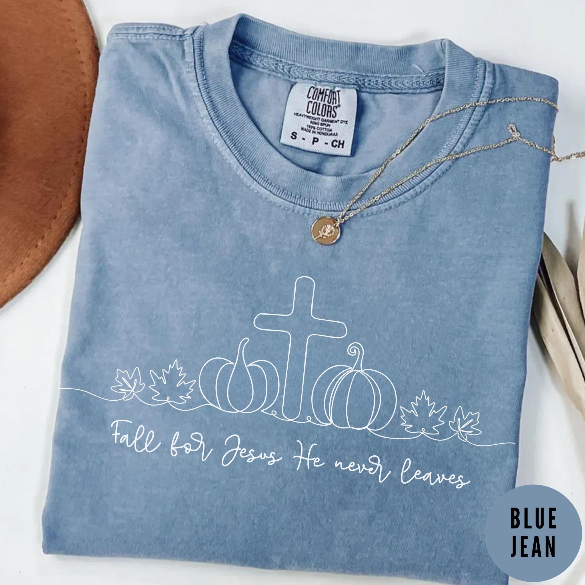 Comfort Colors Fall for Jesus Shirt, Christian Fall Tee, Bible Verse Shirt for Women, Cute Religious Gift, Faith Based Autumn Tshirt
